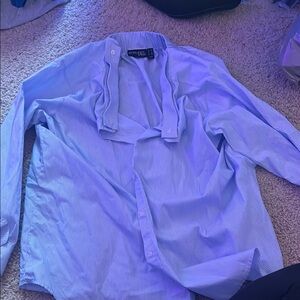 Attitudes by Renee Blue and White Striped Blouse